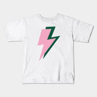 Pink and Green Lightning Kids T-Shirt